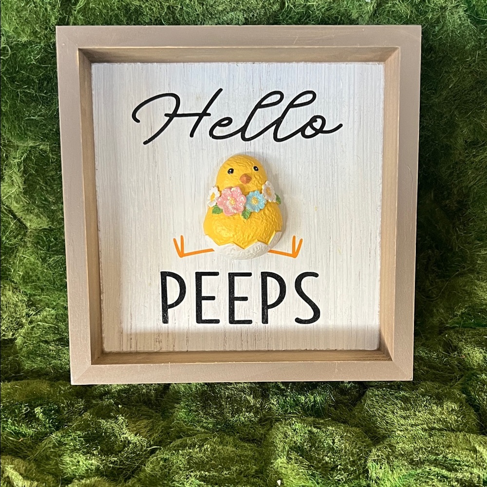 GANZ Hello Peeps Sign with Yellow Chick